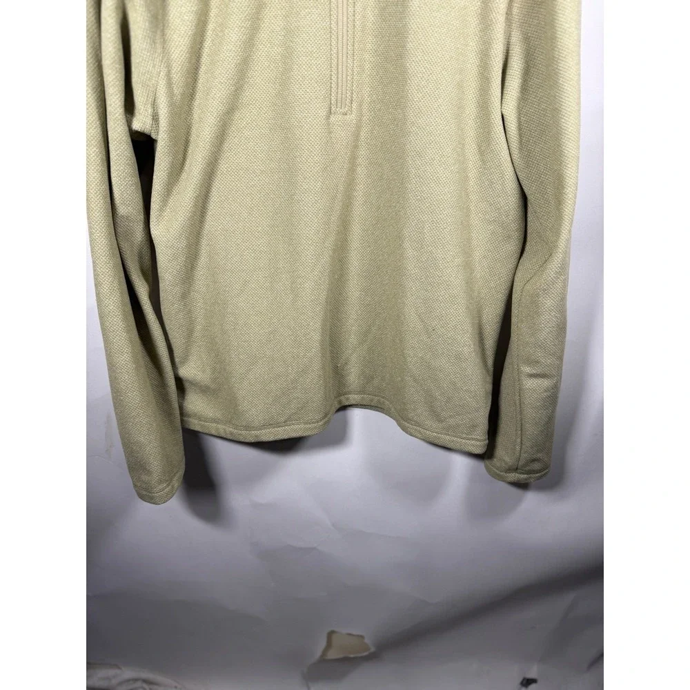The North Face‎ Mens Large 1/4 Zip Fleece Pullover Textured Olive Green Jacket